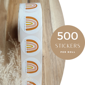 Lain & Lou Happy Mail Stickers | Boho Rainbow Business Stickers | Cute Packaging for Small Business