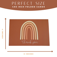 Load image into Gallery viewer, Lain & Lou Boho Rainbow Thank You Cards | 30 Pack with 6 Modern Designs - 4x6 inch Folded Cards with Envelopes