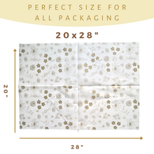 Load image into Gallery viewer, Lain & Lou Gold Floral Tissue Paper for Gift Bags for Wedding, Birthday, Showers (25 Pack) Gold Tissue Paper for Packaging - Floral Wrapping Paper 20x28"