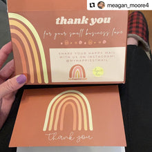 Load image into Gallery viewer, Lain & Lou Boho Rainbow Thank You Cards | 30 Pack with 6 Modern Designs - 4x6 inch Folded Cards with Envelopes