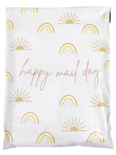 Load image into Gallery viewer, Lain & Lou Boho Rainbow & Sunshine Happy Mail Day 10x13 Polymailer - Pack of 100 - Cute Shipping Bags – Water-Resistant Small Business Supplies for Adult Clothing, Baby Swaddles, & More