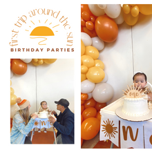Load image into Gallery viewer, Lain & Lou First Trip Around the Sun ONE Banner – Boho You are My Sunshine Birthday Party Gender Neutral Boho Sunshine 1st Birthday Party Ideas Girl