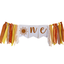 Load image into Gallery viewer, Lain & Lou First Trip Around the Sun ONE Banner – Boho You are My Sunshine Birthday Party Gender Neutral Boho Sunshine 1st Birthday Party Ideas Girl
