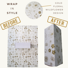 Load image into Gallery viewer, Lain & Lou Gold Floral Tissue Paper for Gift Bags for Wedding, Birthday, Showers (25 Pack) Gold Tissue Paper for Packaging - Floral Wrapping Paper 20x28"