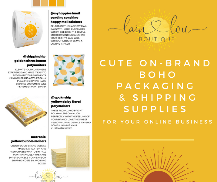 Cute On-Brand Boho Packaging & Shipping Supplies for Your Online Business
