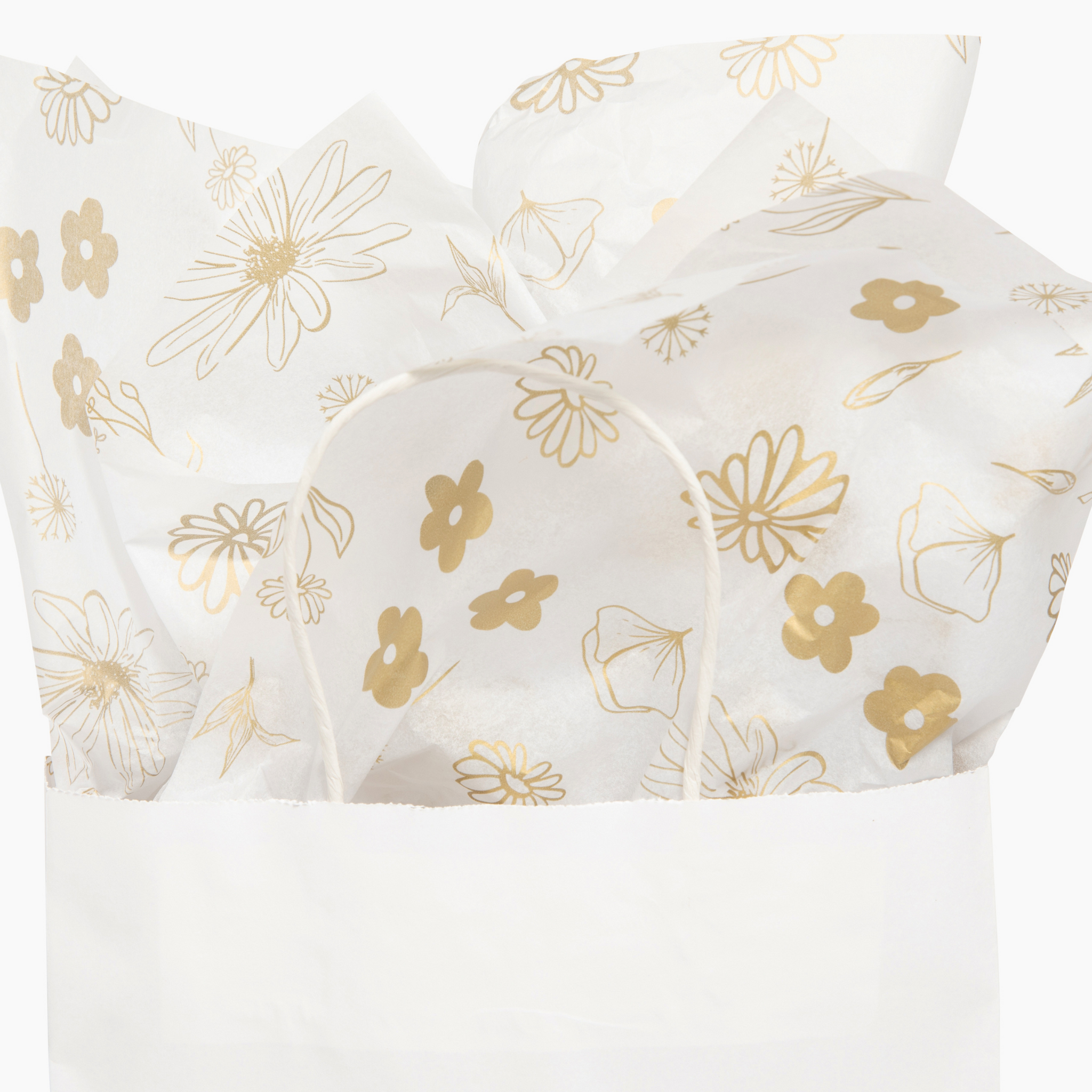 Lain & Lou Gold Floral Tissue Paper for Gift Bags for Wedding