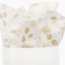 Load image into Gallery viewer, Lain &amp; Lou Gold Floral Tissue Paper for Gift Bags for Wedding, Birthday, Showers (25 Pack) Gold Tissue Paper for Packaging - Floral Wrapping Paper | Boho Tissue Paper for Small Business &amp; Crafts 20x28&quot;
