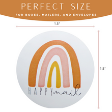 Load image into Gallery viewer, Lain &amp; Lou Happy Mail Stickers | Boho Rainbow Business Stickers | Cute Packaging for Small Business
