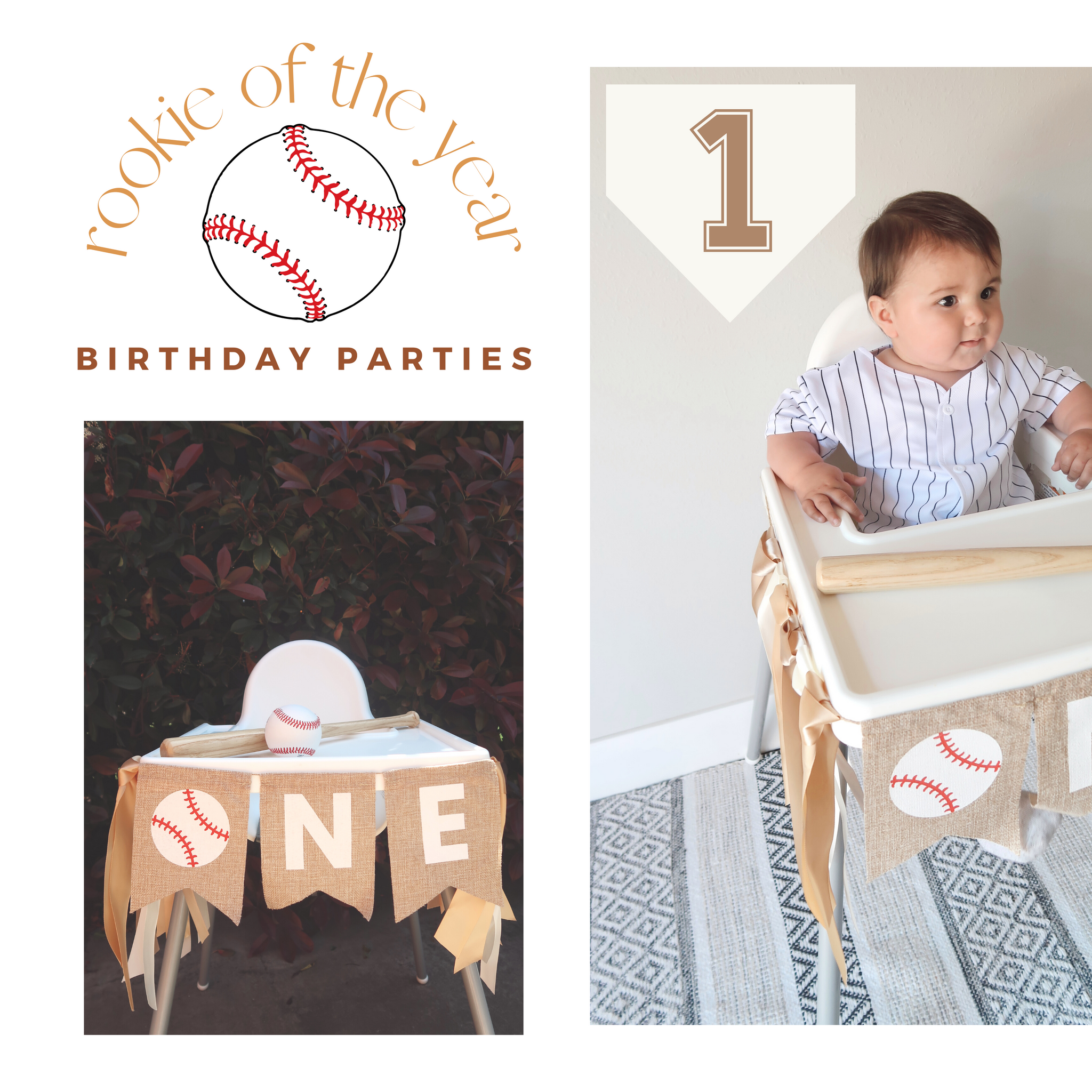 Lain & Lou Rookie of the Year 1st Birthday Banner Neutral First Birthd –  LAIN & LOU