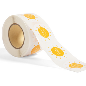 Lain & Lou Sending Sunshine Happy Mail Stickers | Yellow Boho Packaging Stickers | 4 Unique Designs