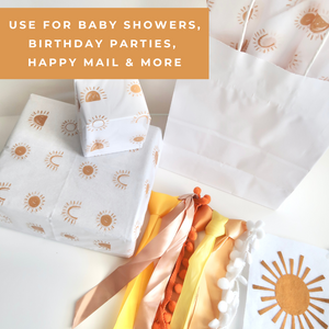 Lain & Lou Sunshine Tissue Paper for Gift Bags for Wedding, Birthday, Showers (25 Pack) Orange Tissue Paper for Packaging - Sunshine Wrapping Paper | Boho Tissue Paper for Small Business & Crafts 20x28"