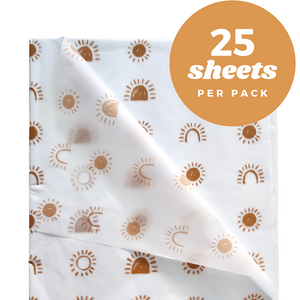 Lain & Lou Sunshine Tissue Paper for Gift Bags for Wedding, Birthday, Showers (25 Pack) Orange Tissue Paper for Packaging - Sunshine Wrapping Paper | Boho Tissue Paper for Small Business & Crafts 20x28"
