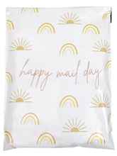 Load image into Gallery viewer, Lain &amp; Lou Boho Rainbow &amp; Sunshine Happy Mail Day 10x13 Polymailer - Pack of 100 - Cute Shipping Bags – Water-Resistant Small Business Supplies for Adult Clothing, Baby Swaddles, &amp; More
