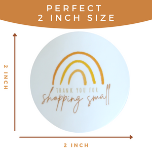 Lain & Lou 2 Inch Thank You Stickers Small Business | 2 Boho Designs [Roll of 500] | Stickers for Small Business Packaging Supplies | Thank You for Supporting My Small Business Stickers