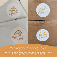 Load image into Gallery viewer, Lain &amp; Lou 2 Inch Thank You Stickers Small Business | 2 Boho Designs [Roll of 500] | Stickers for Small Business Packaging Supplies | Thank You for Supporting My Small Business Stickers
