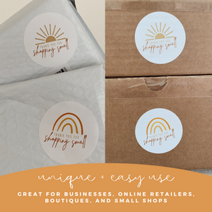 Lain & Lou 2 Inch Thank You Stickers Small Business | 2 Boho Designs [Roll of 500] | Stickers for Small Business Packaging Supplies | Thank You for Supporting My Small Business Stickers