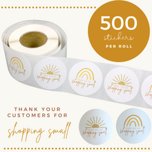Load image into Gallery viewer, Lain &amp; Lou 2 Inch Thank You Stickers Small Business | 2 Boho Designs [Roll of 500] | Stickers for Small Business Packaging Supplies | Thank You for Supporting My Small Business Stickers
